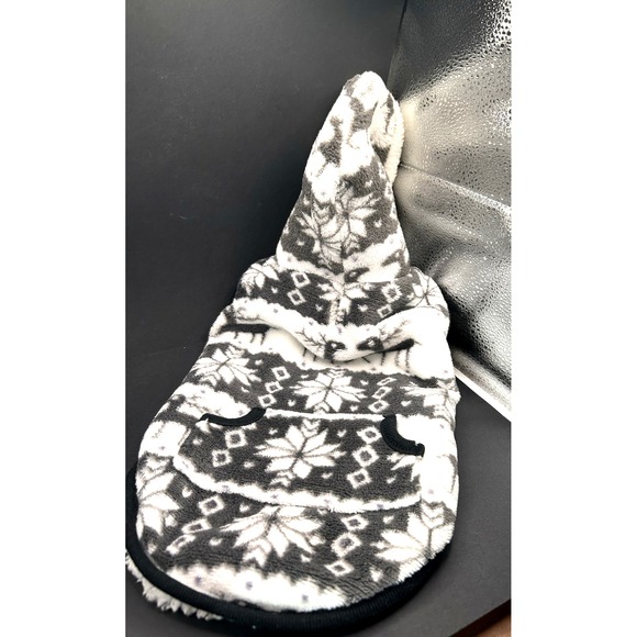 Frisco Fair Isle Fleece Lined Dog  Hoodie, Charcoal Gray Small Adjustable Neck - Picture 3 of 6